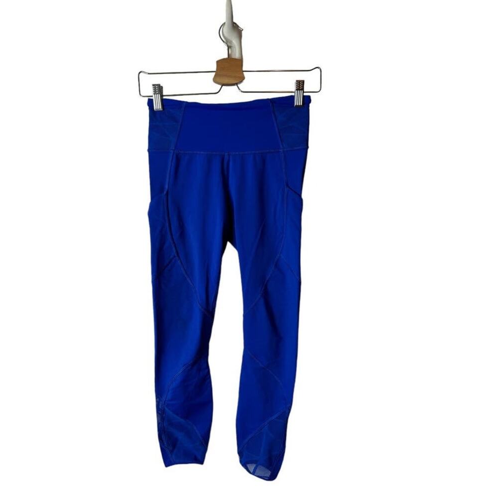 Lululemon Size 4 Harbor Blue Goal Crusher 7/8 Tights Leggings Full-On Luxtreme
